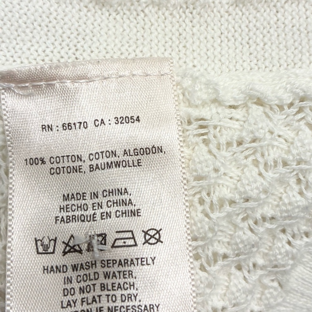 Anthropologie Sparrow Cropped Textured Knit Cardigan in White Size S - Picture 7 of 7
